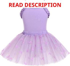 lot 1268 image: ODASDO Ballet Leotard with Tutu Skirt for Girls Dance Gymnastics Camisole Bodysuit Sparkly Butterfly Training Outfit Pink 11-12 Year
