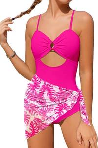 lot 1269 image: MIGU Girls One Piece Swimsuits Adjustable Straps Cutout Bathing Suits Hot Pink 15-16Y