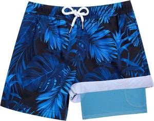 lot 1285 image: BRISIRA Boys Swim Trunks Bathing Suit Compression Boxer Brief Liner Swim Shorts Swimsuit Anti-Chafe Toddler Kids 3Y