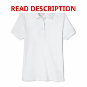 lot 1300 image: French Toast Girls School Uniform Short Sleeve Picot Collar Interlock Polo Shirt Light Yellow 1820