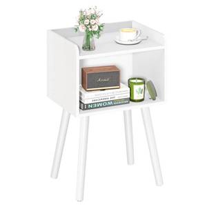 lot 1326 image: Yoobure Mid Century Modern Nightstand for Small Spaces - Small Side Table with Storage Shelf, Wood End Table Night Stand, Vintage End Tables Living Room, Minimalist Side Tables for Bedroom Dorm Office