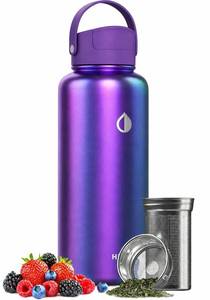 lot 1330 image: HEMLI 32 oz Ceramic Lined Tea Infuser Travel Tumbler, Micro-Mesh Stainless Steel Infuser, Pure Taste Ceramic Interior, Triple Insulated 12hr Hot Cold, Dual Sip & Straw Lid, Scratch-Resistant