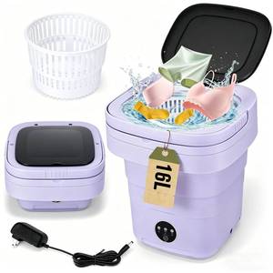 lot 1353 image: Mini Washing Machine 16L Foldable Small Washer for Underwear, Socks, Baby Clothes - 3 Cleaning Modes with Spin Dryer Basket Ideal for Apartment, RV, Travel, Dorm
