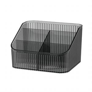 lot 1358 image: DASITON Large Capacity Makeup Brush Holder,5 Slot Makeup Brush Cup,Vintage striped Make Up Brush Holder,for Vanity Decor,Bathroom Countertops,Desk Storage Container,Cosmetic Display cases(Black-L)