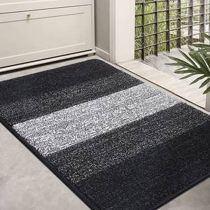 lot 2202 image: Kitinjoy Indoor Outdoor Door Mat, 36x24 Non-Slip Absorbent Dirt Trapper, Low-Profile Washable Inside Entrance Front Floor Mat, Sturdy Soft Entry Doormats for Entryway, Black