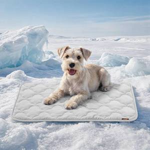 lot 2215 image: ZOMISIA Cooling Mat for Medium Dogs, Q-Max0.5 Thin Breathable Cold Crate Pad for Pet, Portable Washable Kennel Bed for Summer Active Dog with Chill Cool Soothing Fabric to Rapid Cooling, 29x18, Grey