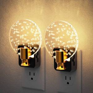 lot 2219 image: JandCase Night Light, Dimmable Night Lights Plug into Wall 2 Pack, Bubble Nightlight with Auto OnOff Light Sensor, 0-100LM LED Round Nightlights, 180°Rotatable Acrylic Nite Light for Hallway Bathroom