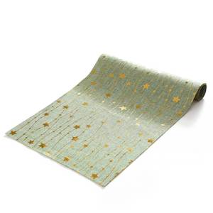 lot 2232 image: Artoid Mode Gold Stars Sage Green Burlap Table Runner 12x90 Inch, Glitter Metallic Foil Dining Wedding Anniversary Holiday Birthday Table Decor for Home Party