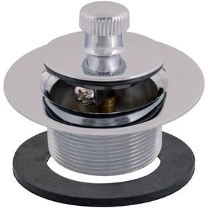 lot 2249 image: EZ-FLO Lift-n-Turn Bath Drain Assembly Kit, 1-38 in. x 16 Fine Thread, 2-78 in. OD Flange, 516 in. Tapped Zinc Body, Chrome Plated, 35231