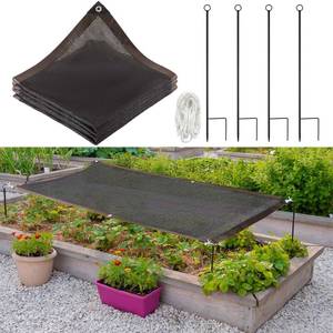 lot 2278 image: Threehoney 1 Set Plant Shade for Outdoor with 4 Stakes, Rope, and Grommets, Plant Covers Freeze Protection Winter, 70% Sunblock Shade Cloth for Vegetable Dog Chicken Greenhouse Canopy (6.56 x 3.28 ft)