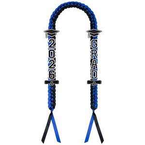 lot 2279 image: Tivddikun Graduation Leis 2026, Class of 2026 Grad Ribbon Leis with Pins, Grad Necklace Handmade Braided Necklace, Graduation Gifts for Women and Men (Black & Blue)