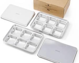 lot 2282 image: ecozoi Stainless Steel Ice Cube Trays, 2 Pack with 12 Ice Cube Slots - Easy Release, Plastic-Free, Zero Waste
