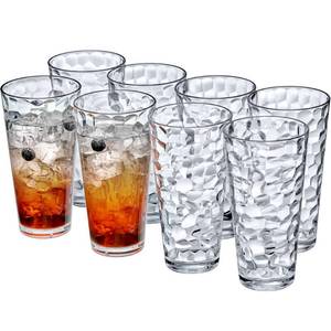 lot 2314 image: Amazing Abby - Iceberg - 24-Ounce Plastic Tumblers (Set of 8), Plastic Drinking Glasses, All-Clear High-Balls, Reusable Cups, Stackable, BPA-Free, Shatter-Proof, Dishwasher-Safe
