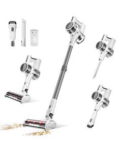 lot 3803 image: Comvtu Cordless Vacuums, 80,000PRM Powerful Motor Vacuum Cleaner and 2200mAH Rechargeable Battery up to 35 Mins Worktime, 2 Adjustable Modes, Detachable Parts, Wireless Stick Vacuum (Cloud White)