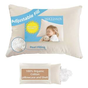 lot 3811 image: LOFE Adjustable Kids Pillow for Ages 4-12 with Organic Cotton Pillowcase