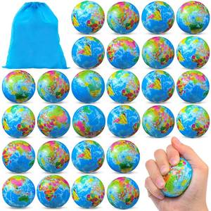 lot 3812 image: Stress Ball Set 12 Pack Globe Map Design