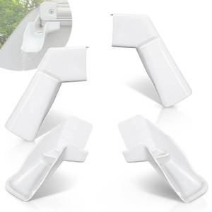 lot 4152 image: Wadoy RV Gutter Spouts with Extensions, RV Rain Gutter Spouts 2 Right & 2 Left - Direct Rainwater Away from The Sides of Your RV White