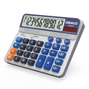 lot 4160 image: Desktop Calculator Extra Large 5-Inch LCD Display 12-Digit Big Number Accounting Calculator with Giant Response Button, Battery & Solar Powered, Perfect for Office Business Home Daily Use(OS-6815)