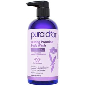 lot 4161 image: PURA DOR 16 Oz Lasting Promise Body Wash �� Calming Lavender Scent �� Aloe Vera Based, Infused with Rosemary & Chamomile Oil �� pH Balanced, Sulfate-Free, Hypoallergenic, Vegan �� For Men & Women