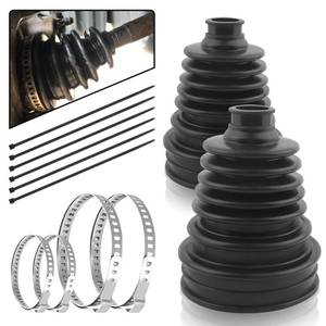 lot 4178 image: 2PCS CV Boot with 4 Stainless Steel Clamps & 6 Cable Ties,Waterproof & Dustproof CV Axle Boot Repair Kit for Protect Axle,Universal CV Joint Boot Fits for Most Cars (2PCS)
