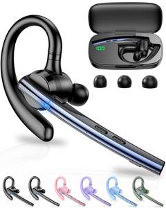 lot 4186 image: New Bee Bluetooth Headset V5.1 72H Talk Time Dual Mic with Mute Button for Business, Wireless Hand-Free Bluetooth Earpiece with 500mAh Charging Case for Cell Phone Calls Trucker Driver Laptop