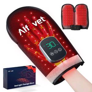 lot 5837 image: Alfavet Cordless Red Light Therapy Glove for Hand, 5000mAh Rechargeable Dual-Sided 112 LEDs Near Infrared Light Therapy Device for Hand Fingers Wrist Joint Pain Relief with 660nm&850nm (Black)