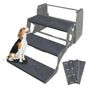 lot 5867 image: CircleRoad Upgraded RV Step Covers 22 Inch 3 Pack with Buckle, RV Stair Covers Wrap, Best Fits 8-11 Deep Camper Stairs, RV Step Rugs Gray, Kid & Pet Friendly