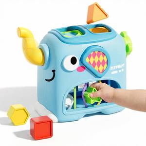 lot 5882 image: SOCBTNSO Elephant Interactive Shape Sorter Toys for 18 Months, Montessori Matching & Sorting Toys with 6 Sensory Shape Blocks, Developmental Infant Birthday Gifts for Learning Toddler