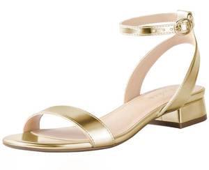 lot 6048 image: Ankis Black Nude White Gold Women Sandals Comfortable Walking Strappy Open Toe Sandals for Women Dressy Summer 1 Inch Low Block Heel Flat Adjustable Ankle Strap Shoes size 10m used
