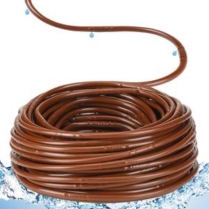 lot 6051 image: Innconee 50 ft 14 Inch Drip Irrigation Tubing with 8 Emitter Spacing Brown Hydroponics Dripline Hose Irrigation Drip Line Emitter Tubing Parts for Gardens Greenhouse Bed Flower Efficient Watering