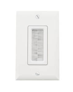 lot 6063 image: Legrand On��Q Cable Access Wall Plate �� Recessed Low��Voltage Pass��Through with Brush Strap, Hides TV Cables, Single��Gang Opening for Clean Home Theater & AV Wiring (WP1014WHV1, White)