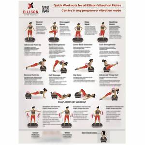lot 6465 image: Eilison Full Body Vibration Plate Workout Poster - Comprehensive Vibration Plate Exercise Machine Chart Workout Poster with Training Suggestions & Detailed Instructions in Convenient Work-out Chart (B)