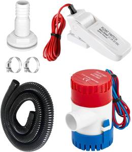 lot 6480 image: FengyingRise 1100GPH Bilge Pump with Float Switch & 1-18 Inch Hose Kit - High-Flow, Fully Submersible Pump, Automatic OnOff Switch, and Durable Corrugated Hose for Boats, Yachts, Dinghies