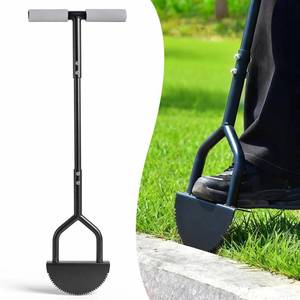 lot 9142 image: Orcela Lawn Edger Tool, Half Moon Saw Tooth Lawn Edger with T-Grip Handle