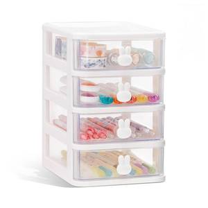 lot 9144 image: CEYAZYE Small Desk Organizer with Drawer, White