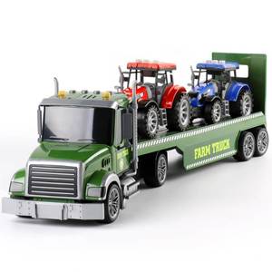 lot 9145 image: Dwi Dowellin Farm Vehicle Toys Set, 27 Large Friction Powered Semi Truck with 2 Tractors, Toy Cars for Toddlers & Kids 3 4 5 6 Years Old, Boys Girls Gift