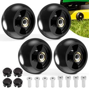 lot 9149 image: 4 Set AM125172 Plastic Deck Gauge Wheel Kit for Joh-n Deere 48 54 60 62 72 Deck Lawn Tractor Mowers Replaces AM124706 210-300