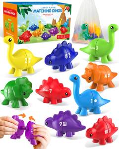 lot 10226 image: Number Dinosaur Toys for Kids 3-5, Montessori Educational Toys for 3 4 5 Year Old Boy Girl Gifts, Toddler Dino Travel Toy Preschool Learning Activities, Double Sided Dinosaurs Numbers Matching Game
