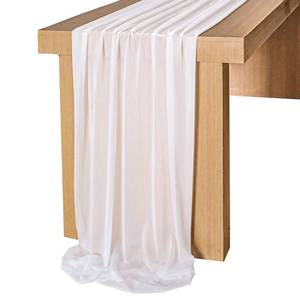 lot 10250 image: Lookein 10 Feet White Chiffon Table Runner Sheer Wedding Table Cloth 29x120 Inches Rustic Wedding Decorations French Chiffon Table Runner