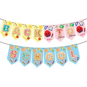 lot 10306 image: OHOME Back to School Decorations - First Day of School Banner Sign for Indoor Outdoor  Teacher Must Haves Supplies - Hanging Classroom Decor Party Favors Supplies Backdrop