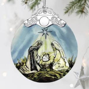 lot 10322 image: Stained Glass Nativity Ornament, Religious Christmas Ornaments, Christmas Decorations for Tree, Holiday Ornament, Christian Gifts, Religious Gifts, Gift Ideas & Xmas Gift pack of 5