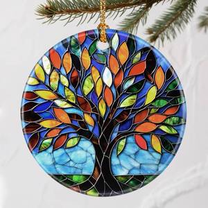 lot 10323 image: Vibrant Tree of Life Christmas Ornaments Christmas Tree Ornaments & Holiday Decor �� Tree of Life Gifts, Perfect Holiday Presents & Gift Ideas for Friends, Coworker, Family pack of 5