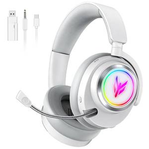 lot 11013 image: Wireless Gaming Headset for PS5 PS4 PC Switch Mac - 2.4GHz USBType-C & Bluetooth 5.4 RGB Headphones with 100H Battery, 7.1 Surround Sound, Noise Cancelling Mic & 3 Audio Modes (HiFiMusicGame)