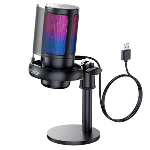 lot 11048 image: Gaming Microphone for PC USB Mic for Podcasts Videos & Streaming - Condenser Mic with Quick Mute & Pop Filter - RGB Microphone Gift for Gamer boys - Compatible with PS45 & Computer & Laptop