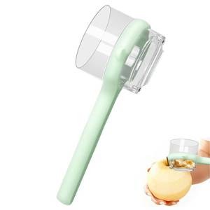 lot 11053 image: Fruit and Vegetable Peeler with Storage Box, Peeler with Container, Easy to Clean Double-Sided Stainless Steel Multi-Function Peelers for Home Kitchen, Veggie(Green)