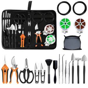 lot 11057 image: Bonsai Tools Set, 20 Pcs Gardening Succulent Tree Indoor Beginner Tool Kit, Include 262 Feet Bonsai Wire, 29.5x29.5 Plant Repotting Mat, Leather Bag, Bonsai Scissors, Pruning Shears, Gifts for Women