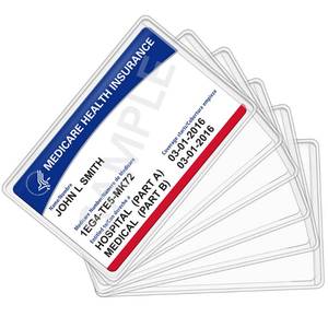 lot 12194 image: LotFancy 16 Pack New Medicare Card Holder Protector Sleeves, Social Security Card Protector, 12Mil Clear Waterproof Medical Card Holder for Credit Card, Business Card
