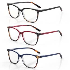 lot 12198 image: BLUEMOKY Blue Light Reading Glasses for Women 3 Pack Fashion Cat Eye Computer Glasses Bluelight Blocking Reader 1.25