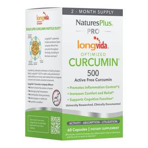 lot 12201 image: NaturesPlus PRO Longvida Curcumin 500 mg - 60 Capsules - Promotes Healthy Free Radical Protection - Non-GMO, Vegan & Gluten Free - 60 Servings