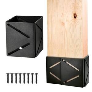 lot 12207 image: 1 Pack Adjustable 4x4 Post Base (Range 3.5-5.5) Stainless Steel Post Protector for 4x4, 5x5, 6x4, 6x6 Posts - Deck Post Brackets with Screws, Pergola Brackets Fence Kit Wooden Mailbox Mount